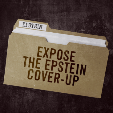 A file folder with the words 'expose the epstein cover up'