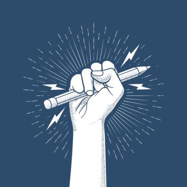 Hand gripping pencil 