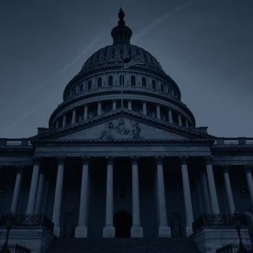 Image of Capitol Building with dark blue overlay